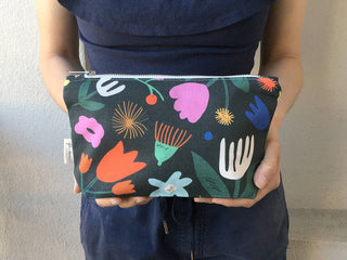 Handmade Fabric Zip Purse - Floral Pop