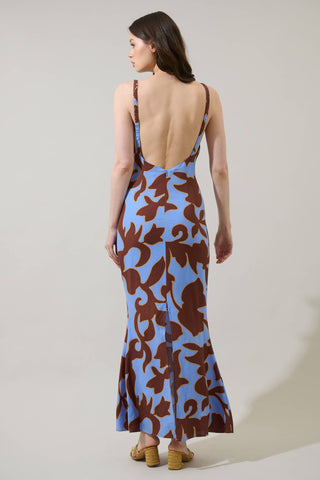 Briley Floral Mizie Open Back Maxi Dress
