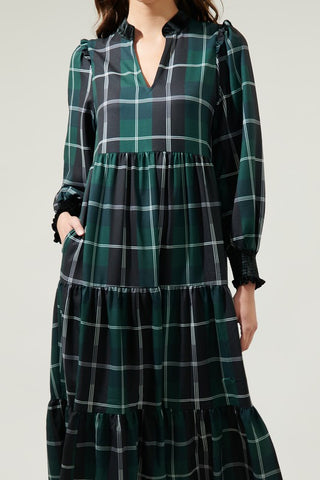 Sweet Beyond Plaid Midi Dress
