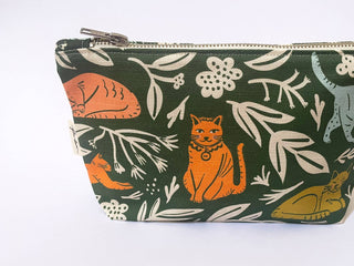 Handmade Fabric Zip Purse - Cats