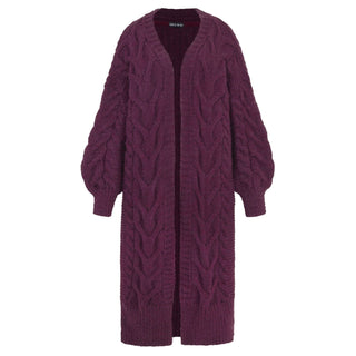 Alex Cable Oversized Maxi Cardigan - Burgundy