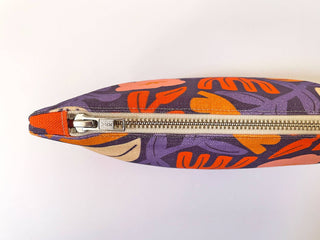 Handmade Fabric Zip Purse - Petals (Purple)