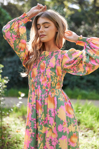 Ashleigh Smocked Bodice Maxi Dress