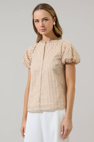 Dream State Avy Button Down Top