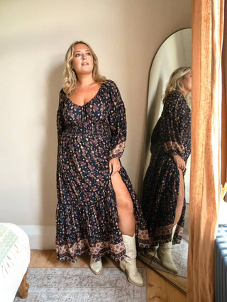 Fortune Teller Maxi Dress – Black Boho