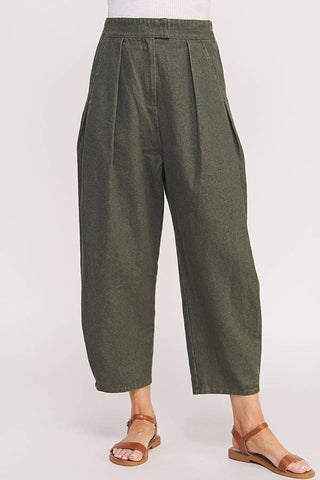 High Waisted Barrel Pants in Olive