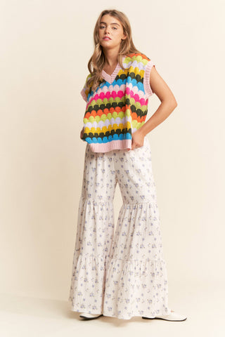 Spring Bloom Fish Scales Knit Vest