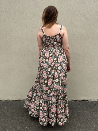 Amelie Mocha Rose Floral Dress