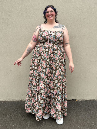 Amelie Mocha Rose Floral Dress