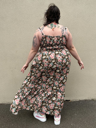 Amelie Mocha Rose Floral Dress