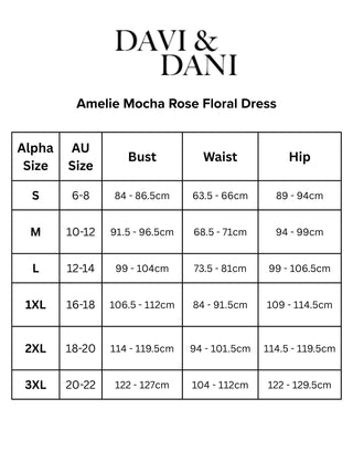 Amelie Mocha Rose Floral Dress