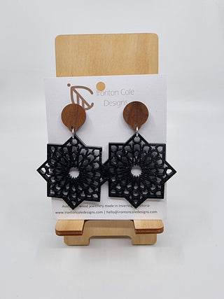 Sparkle Star Earrings - Black