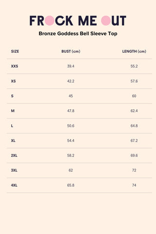 Bronze Goddess Bell Sleeve Top