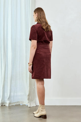 Burgundy Cord Zip It Good Dress