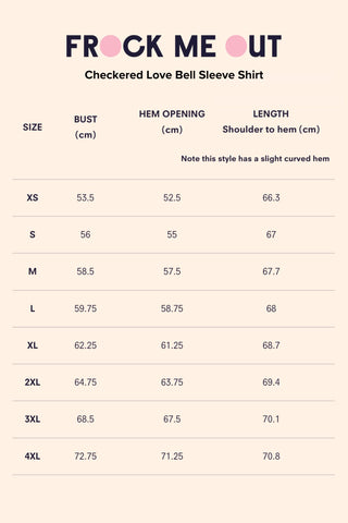 Checkered Love - Bell Sleeve Shirt