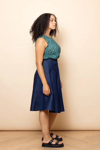 Denim Chambray Wrap Skirt