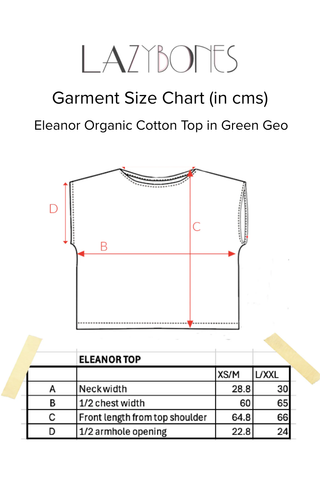 Eleanor Organic Cotton Top in Green Geo