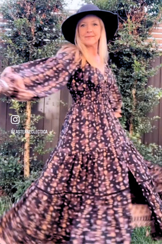 Fortune Teller Maxi Dress – Black Boho