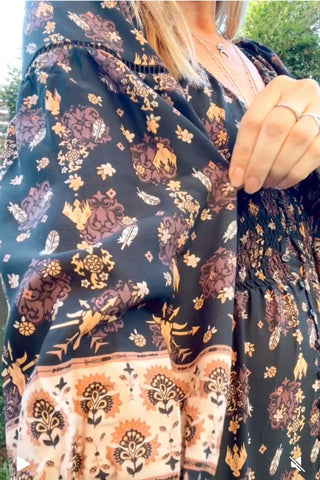 Fortune Teller Maxi Dress – Black Boho