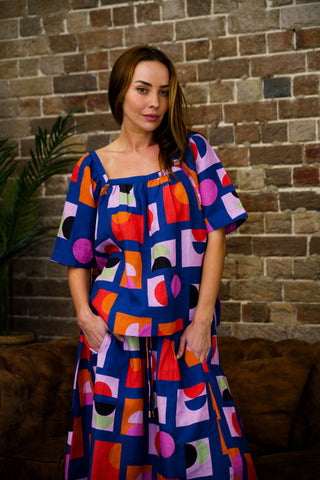 Marcella Top in Just Pretend Blue