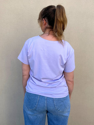 Lilac Scoop Neck Tee