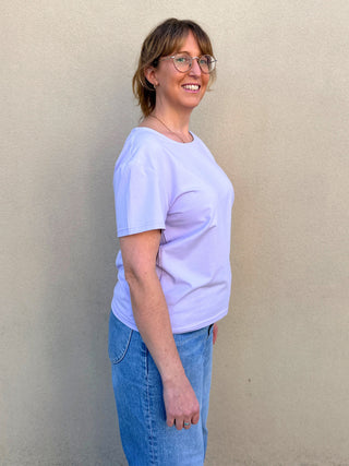 Lilac Scoop Neck Tee