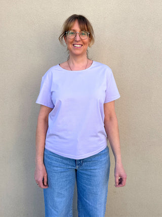 Lilac Scoop Neck Tee