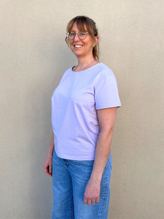 Lilac Scoop Neck Tee