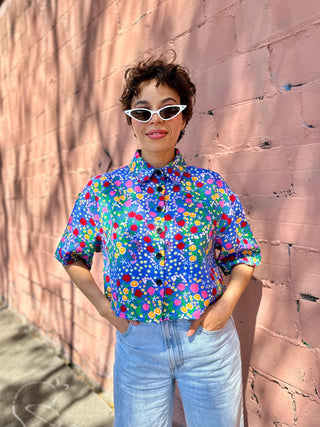 Linen Olivia Top – Super Bloom