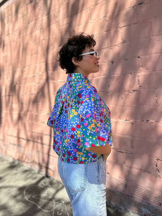 Linen Olivia Top – Super Bloom