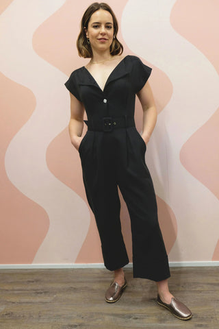 On A High Note Jumpsuit - Black