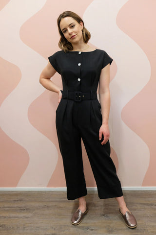 On A High Note Jumpsuit - Black
