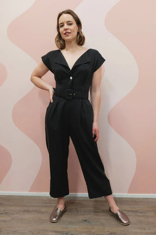 On A High Note Jumpsuit - Black