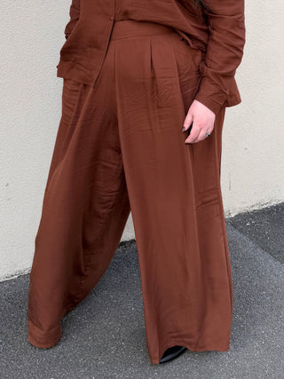 Palazzo Wide Leg Pants in Cocoa