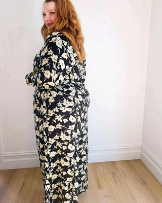 Palazzo Wide Leg Pants in Mono Floral