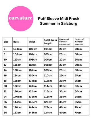 Puff Sleeve Midi Frock - Summer in Salzburg