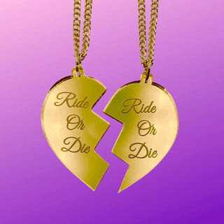 'Ride or Die' Friendship Necklace Set