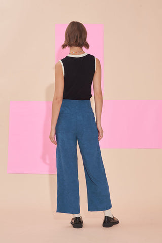 Sunshine 3/4 High Waist Corduroy Culottes - Teal