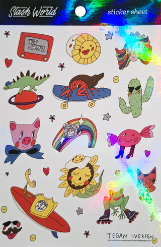 Holographic sticker sheet