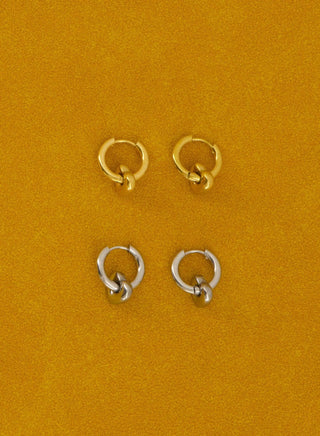 Two-Way Hoops With Love - Silver