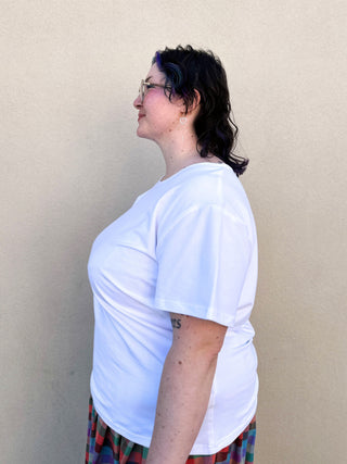 White Scoop Neck Tee