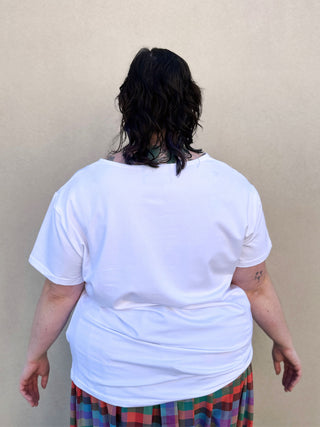 White Scoop Neck Tee