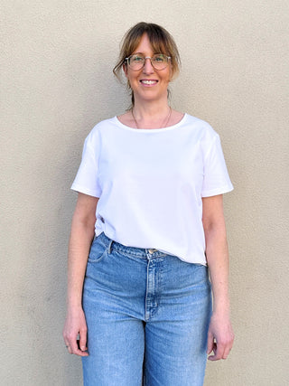 White Scoop Neck Tee