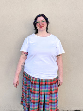 White Scoop Neck Tee