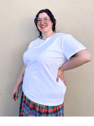 White Scoop Neck Tee