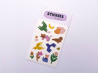 Animals + Flowers Sticker Sheet