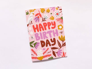Floral Happy Birthday Card