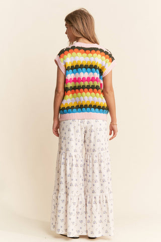 Spring Bloom Fish Scales Knit Vest