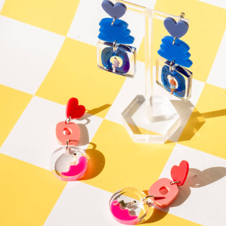 In Love Earrings - Pink