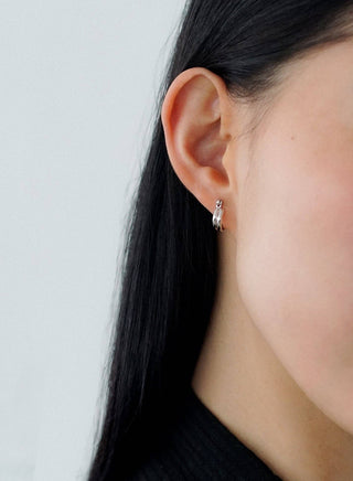 Double Line Mini Hoops: Silver Plated